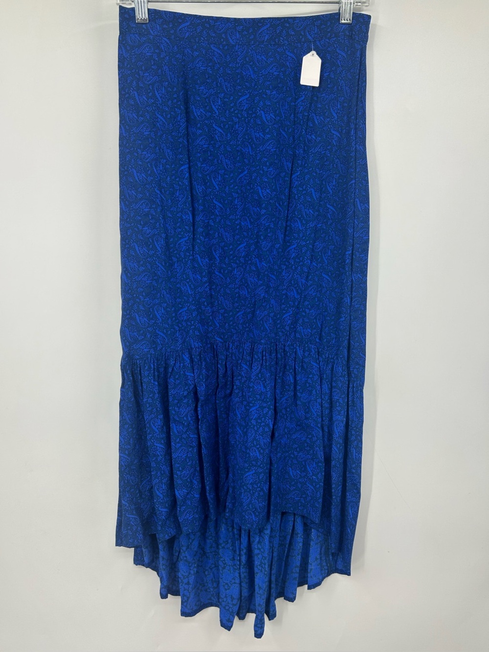 Rue Stiic Blue Floral Skirt Hi Low Zip Up Size S